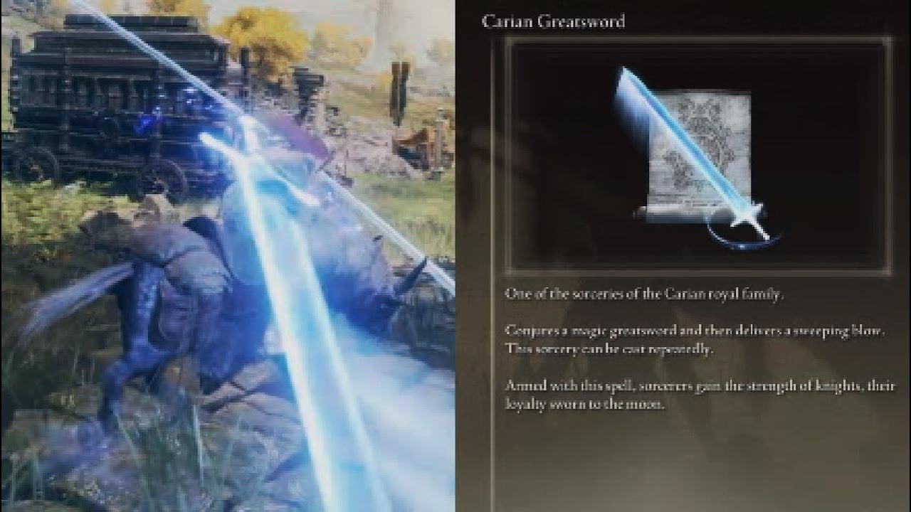Elden Ring Carian Slicer and Carian Greatsword Spells Demonstration