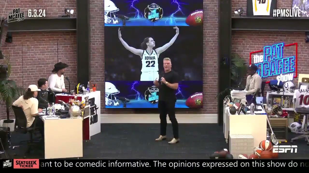 Pat McAfee calls Caitlin  Clark  a White Bitch on National  TV 📺  he should  be fired