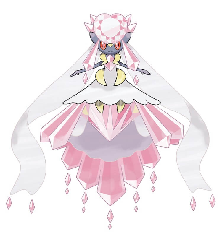 Diancie mega evolves into Mega Diancie with a Diancite Mega Stone.