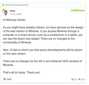 Miiverse Announcement