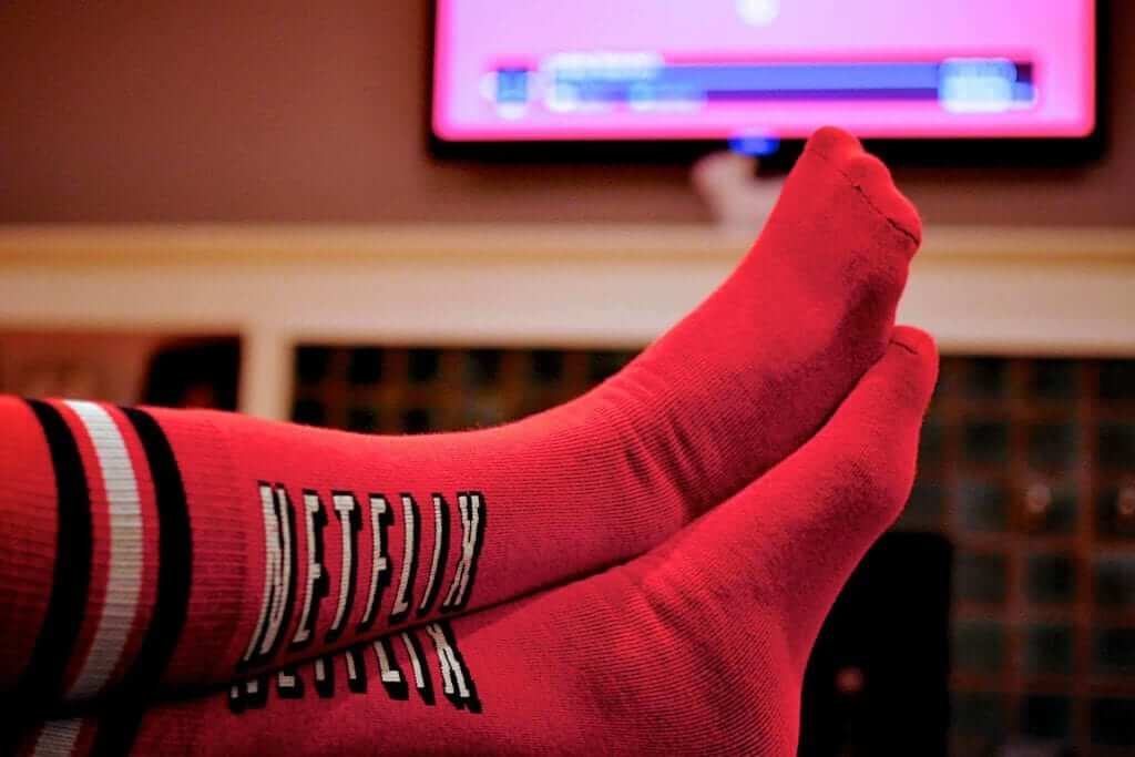 Red Netflix socks