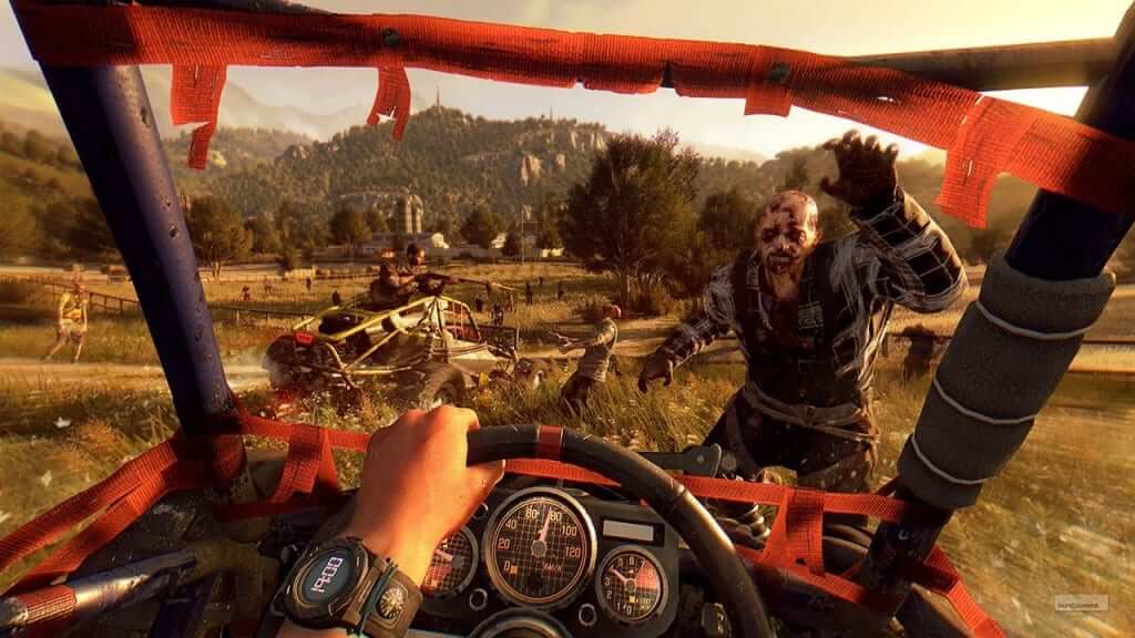 Dying LIght Dune Buggy hitting zombie