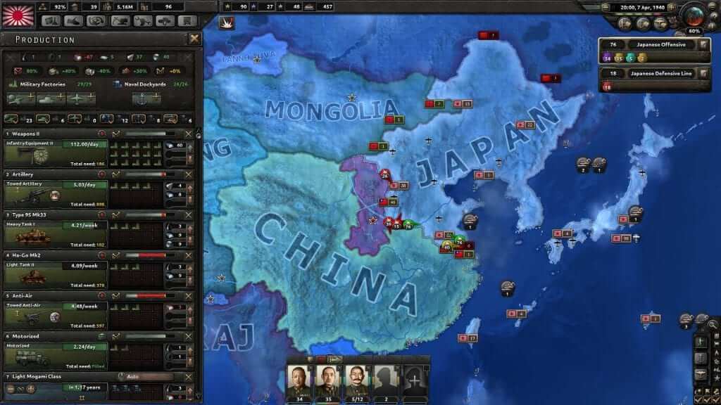 The UI can get very complex in Hearts of Iron IV.