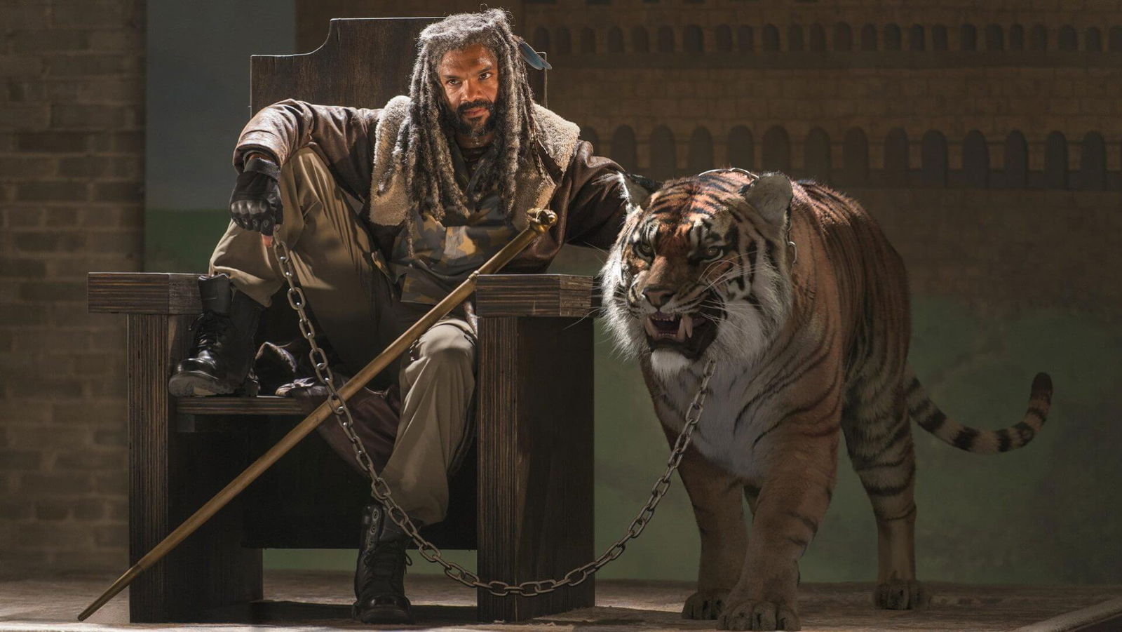 Ezekiel and Shiva in The Walking Dead