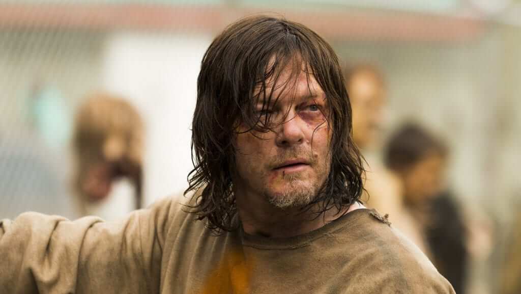 Daryl as a prisoner of the Saviors on The Walking Dead