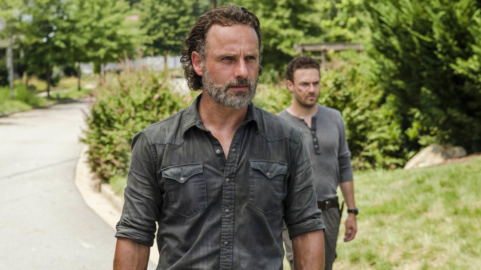 Rick and Aaron on The Walking Dead