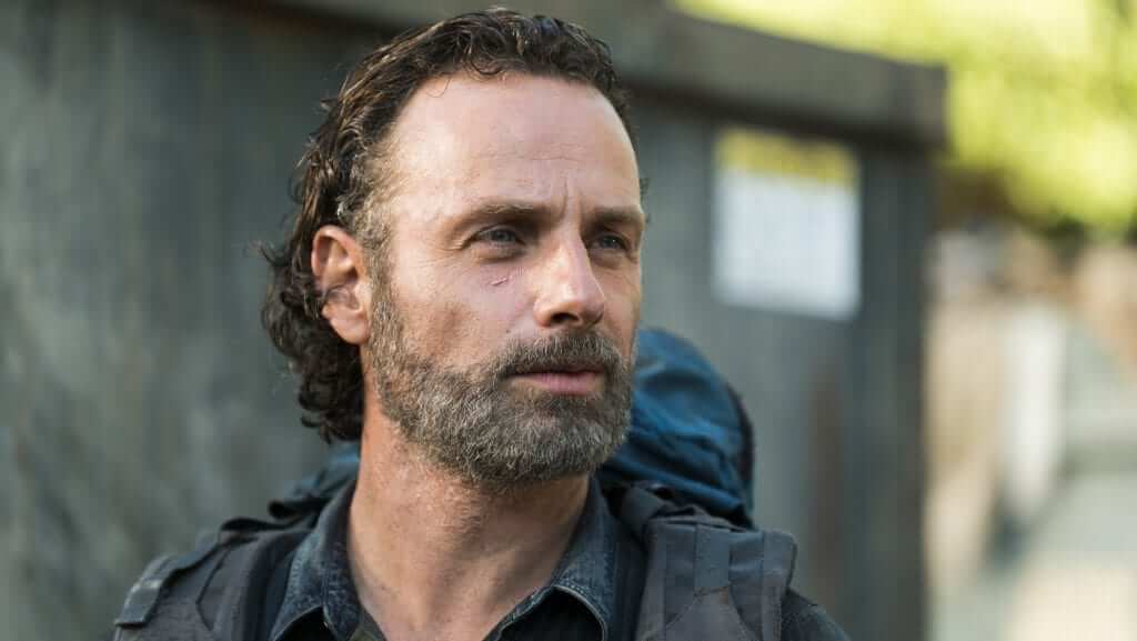 Close up photo of Rick Grimes on the Walking Dead