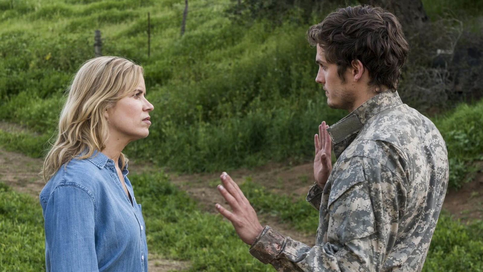 Kim Dickens as Madison Clark, Daniel Sharman as Troy Otto - Fear the Walking Dead _ Season 3, Episode 7 - Photo Credit: Richard Foreman, Jr/AMC