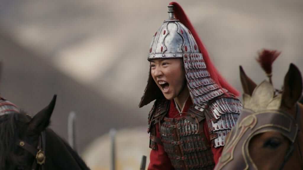 Mulan in the new live action movie screaming