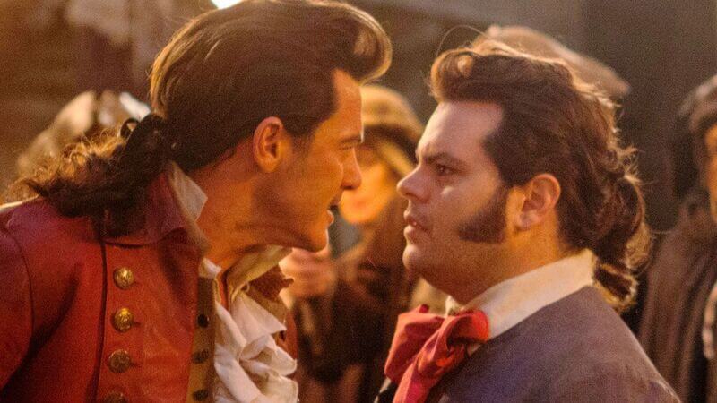 Luke Evans and Josh Gad in Beauty and the Beast