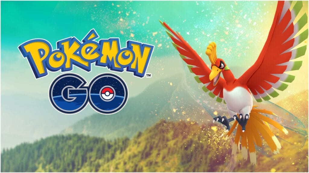 Ho-Oh from Pokemon Go flying