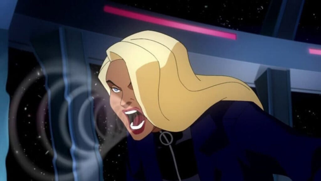 Black Canary screams in Crisis on Two Earths (2010)