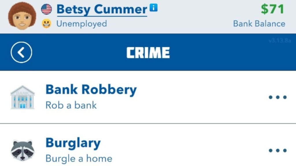 commit crime in bitlife