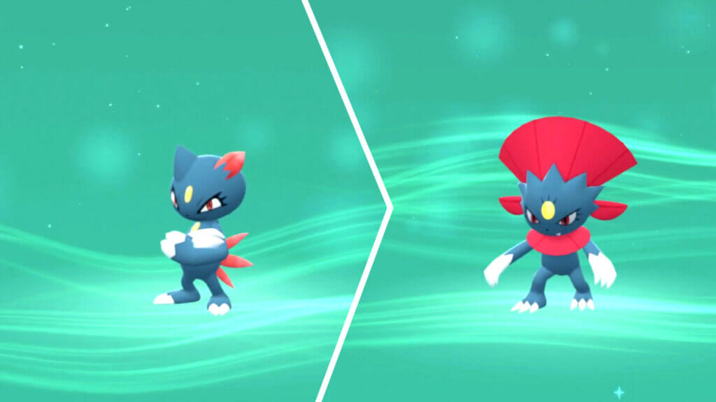 Pokémon BDSP Evolve Sneasel into Weavile