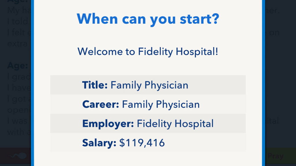 Medical Field Job in BitLife