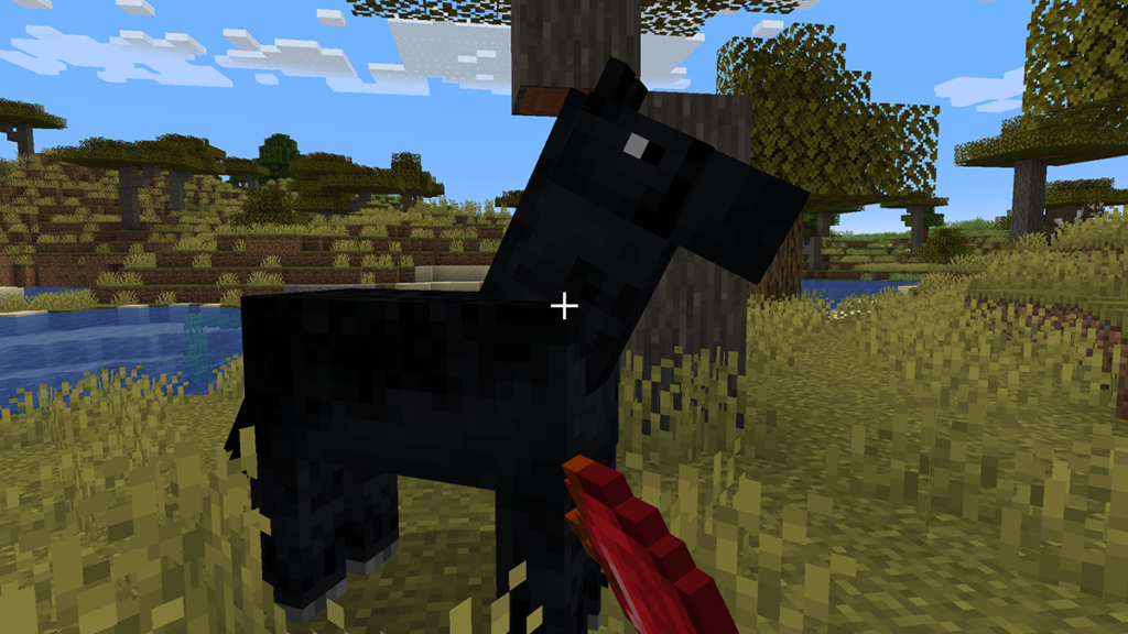 Feeding a Horse an Apple in Minecraft