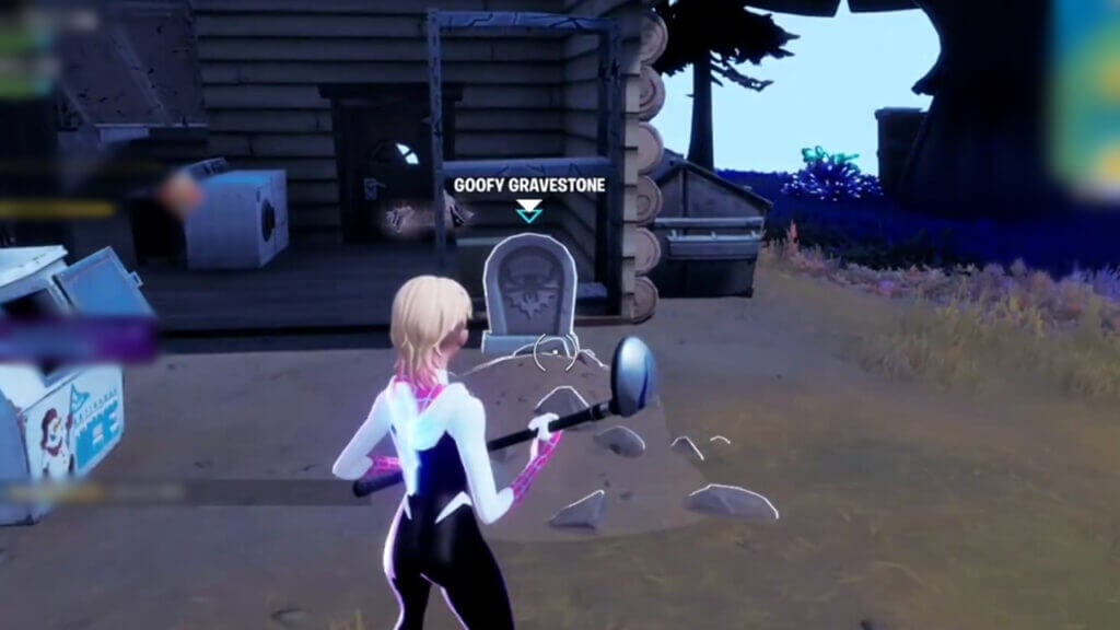 Finding a Goofy Gravestone in Fortnite