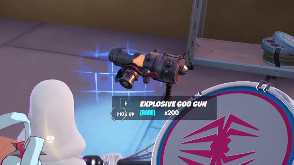 Finding the Explosive Goo Gun in Fornite as Floor Loot