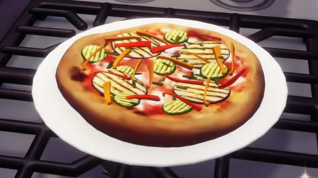 Plate of Vegetarian Pizza in Disney Dreamlight Valley