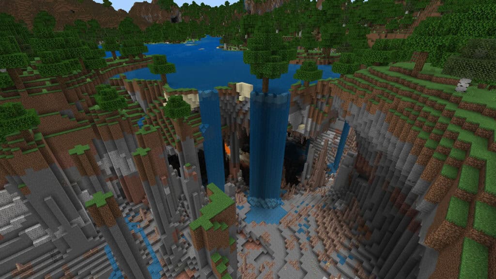 Huge Cavern Network with a Lake On Top