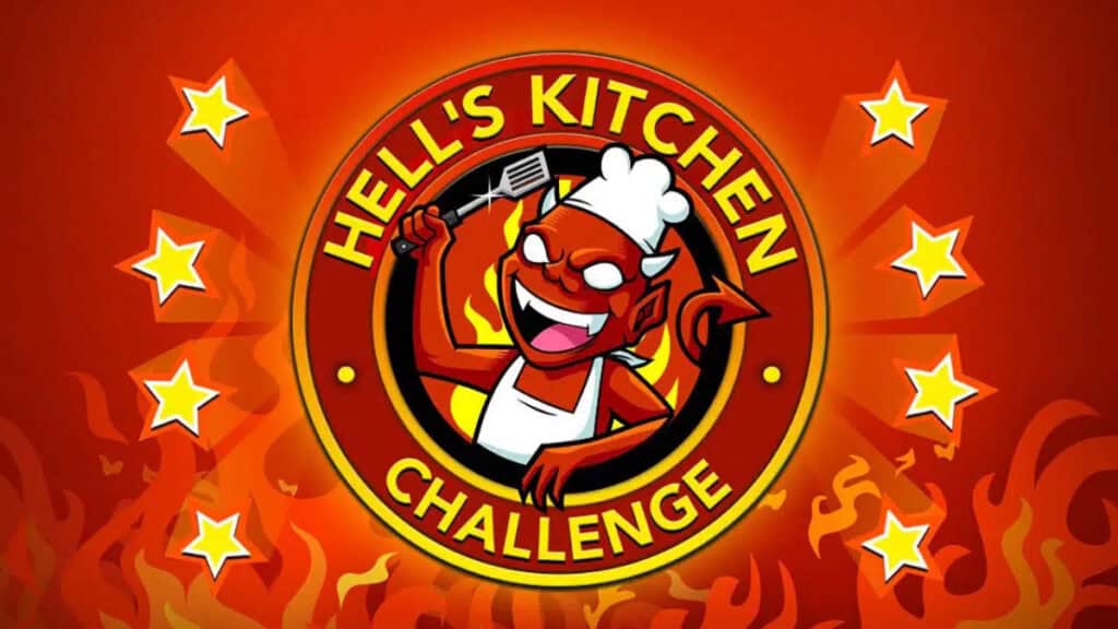 The icon for the Hell's Kitchen challenge in BitLife featuring a devil in a chef's uniform