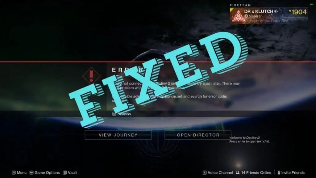 Destiny 2: How to Fix Error Code Currant