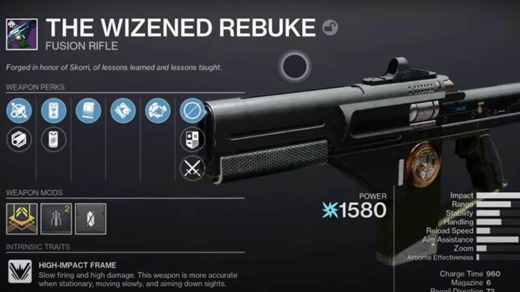 Destiny 2 Wizened Rebuke