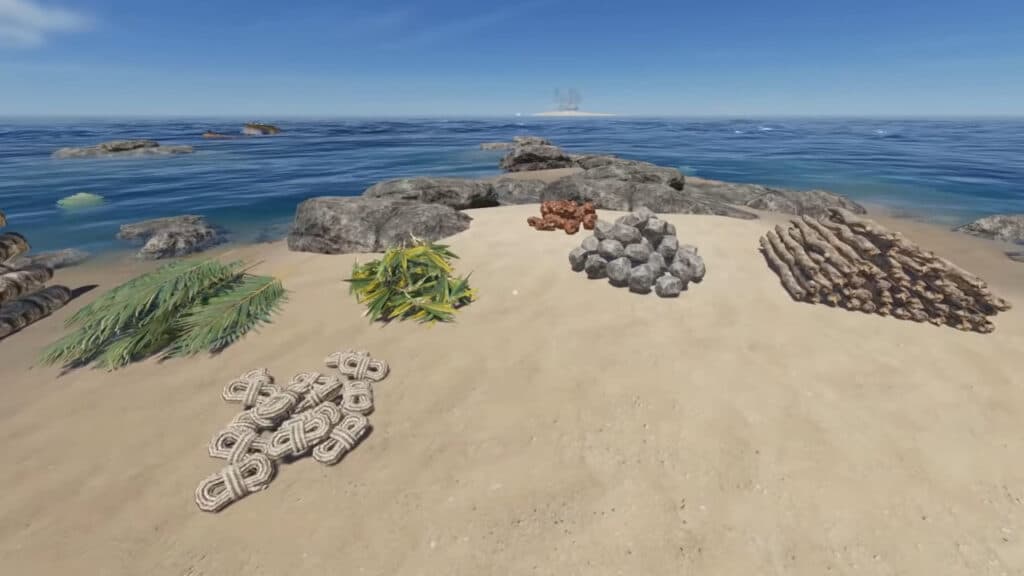 Variety of Resource Item Piles in Stranded Deep