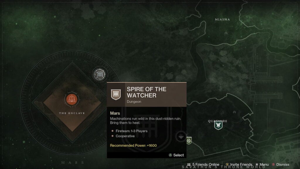 spire of the watcher location