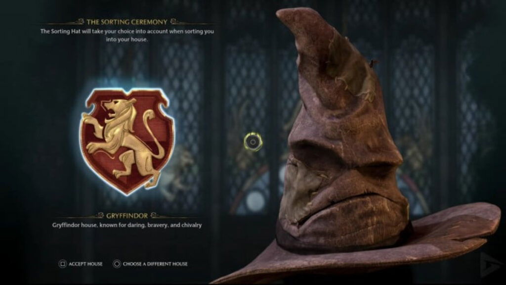 The Sorting Hat, part of joining Gryffindor House in Hogwarts Legacy