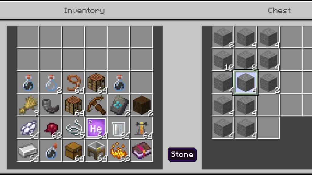 The player prepares to move all the items i a chest at once in Minecraft