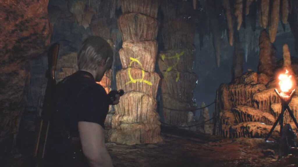 Solving the Large Cave Shrine puzzle in Resident Evil 4 Remake