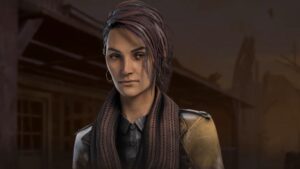 A close-up of Zarina from Dead by Daylight