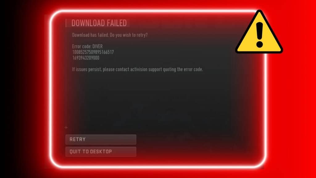 MW3 Warzone Error Diver Fix