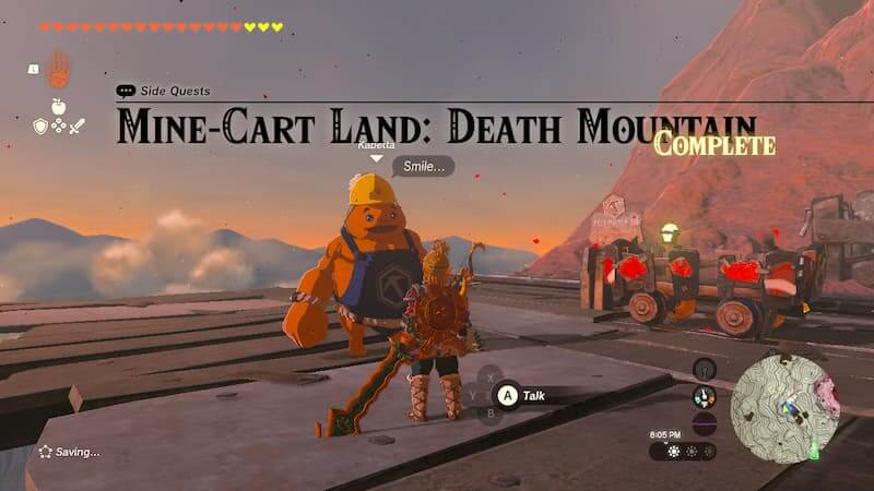 Mine-Cart Land Death Mountain Tears of the Kingdom Complete