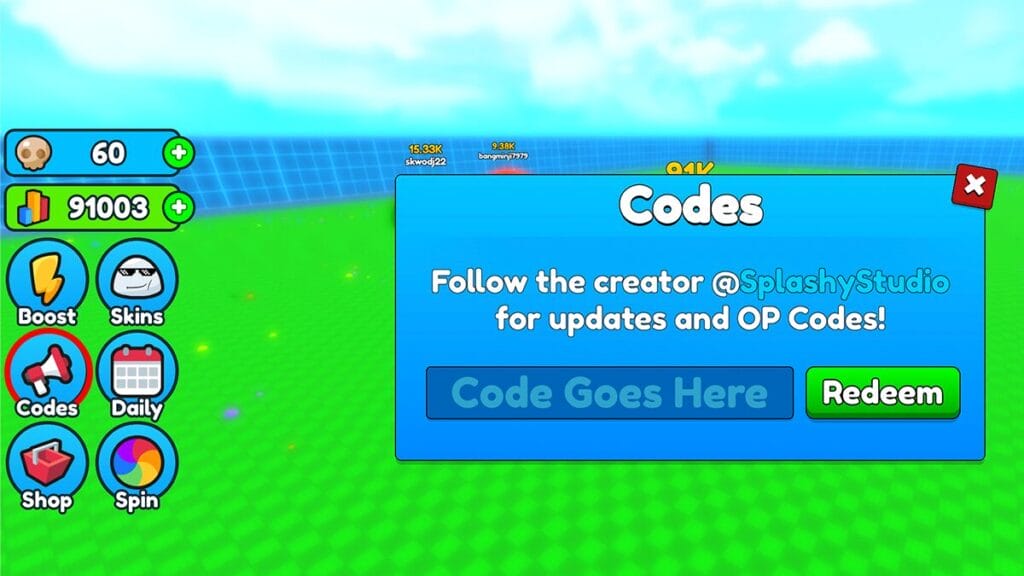 Redeeming Eat Blobs Simulator Codes in Roblox