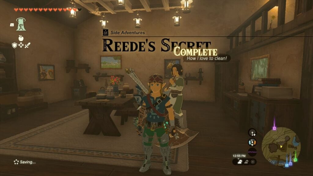 How to complete the side quest "Reede's Secret" in Tears of the Kingdom