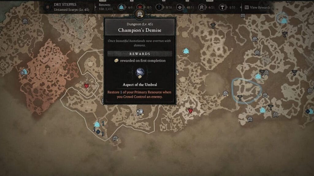 champion's demise location diablo