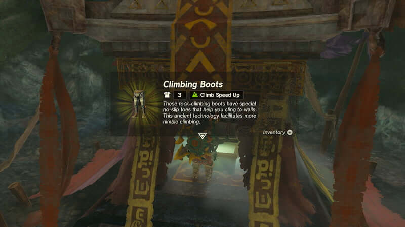 Climbing Boots in Zelda Tears of the Kingdom TOTK Stats