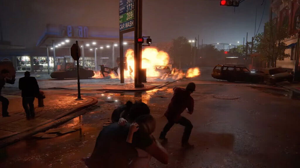 Exploding gas station in The Last of Us Part I