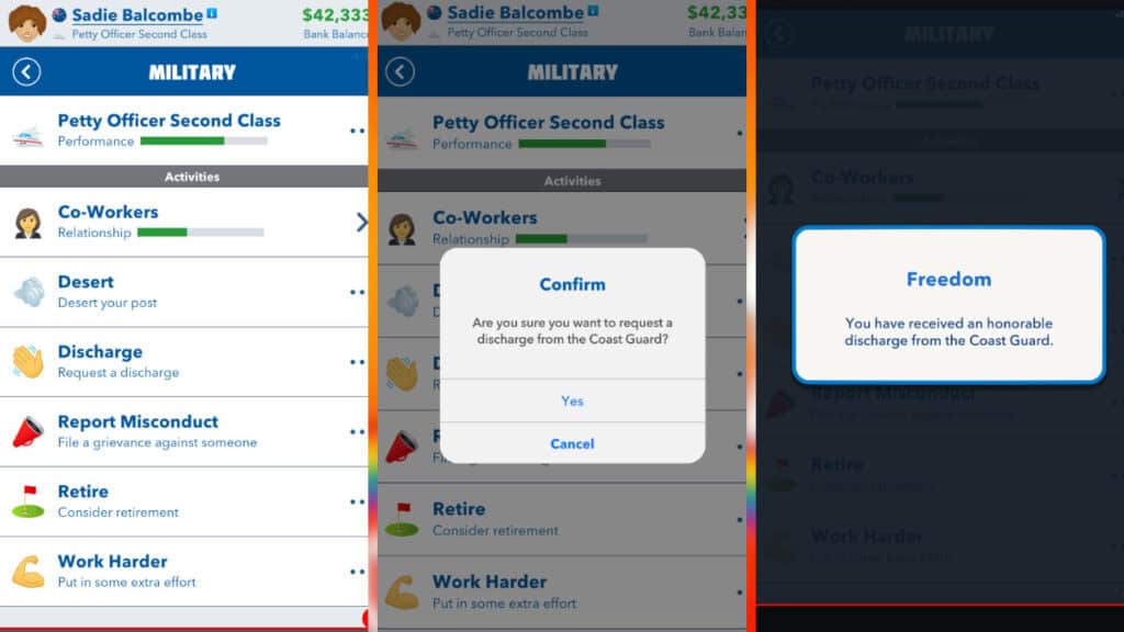 bitlife how to get honorable discharge