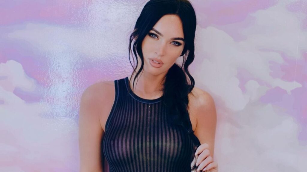 Megan Fox clad in sheer black outfit