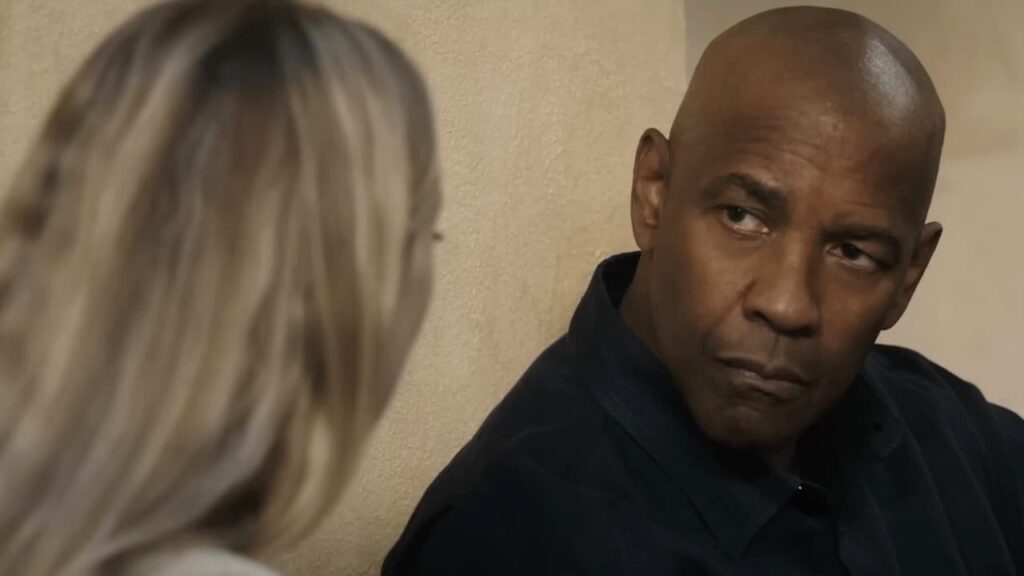 Denzel Washington talking to Dakota Fanning in The Equalizer 3