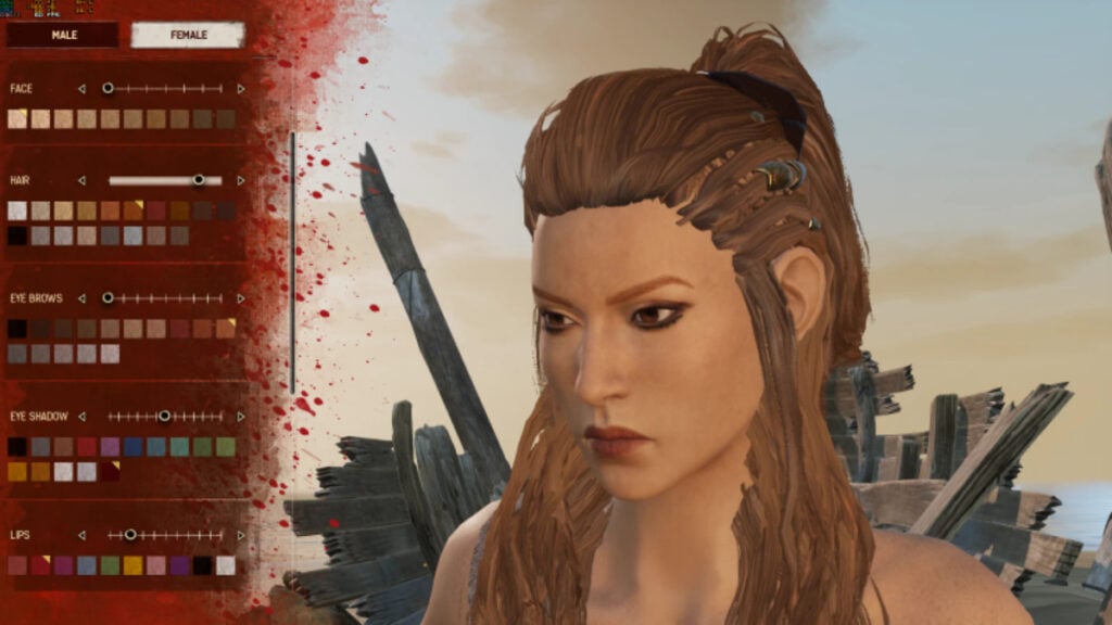 Close-up on a face using Female Presets mod