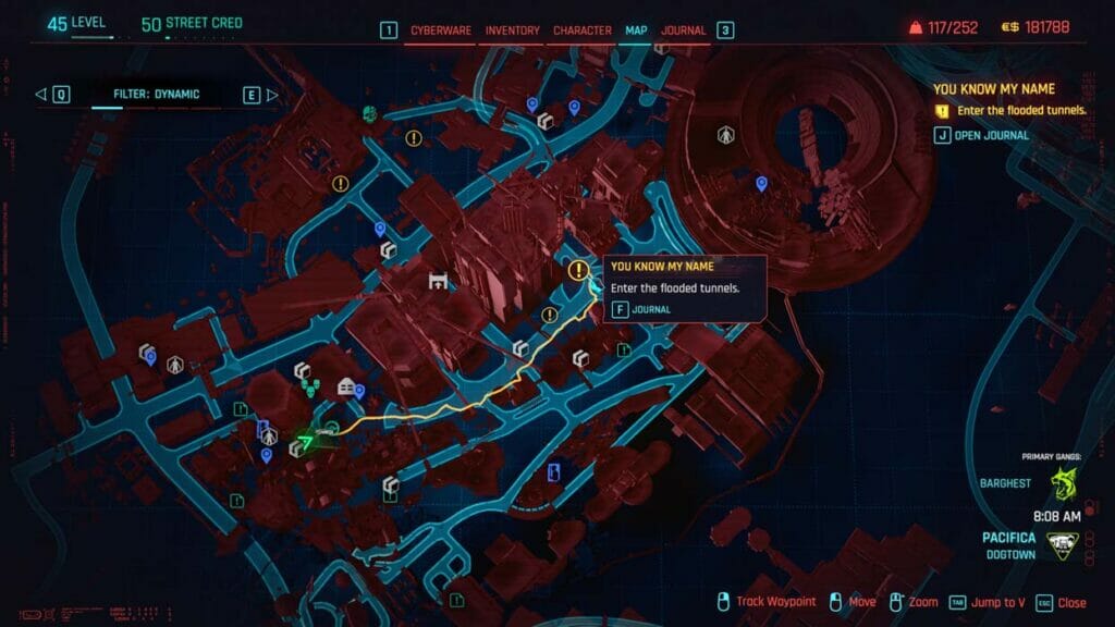 Cyberpunk 2077 Phantom Liberty You Know My Name Starting Map