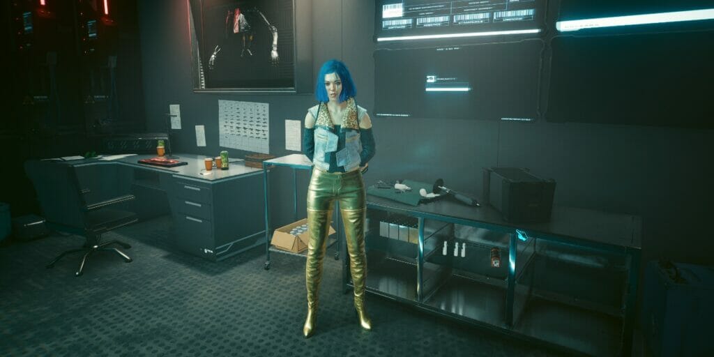 A ripperdoc in Cyberpunk 2077, a vital part of putting together the best netrunner build