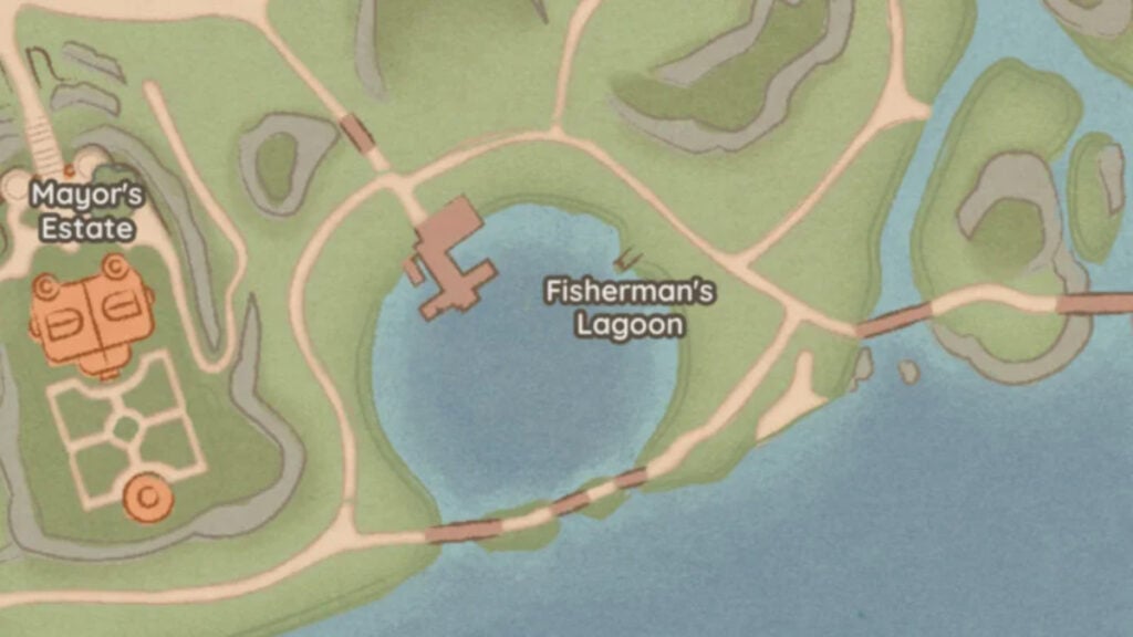 A map of Fisherman's Lagoon in Palia