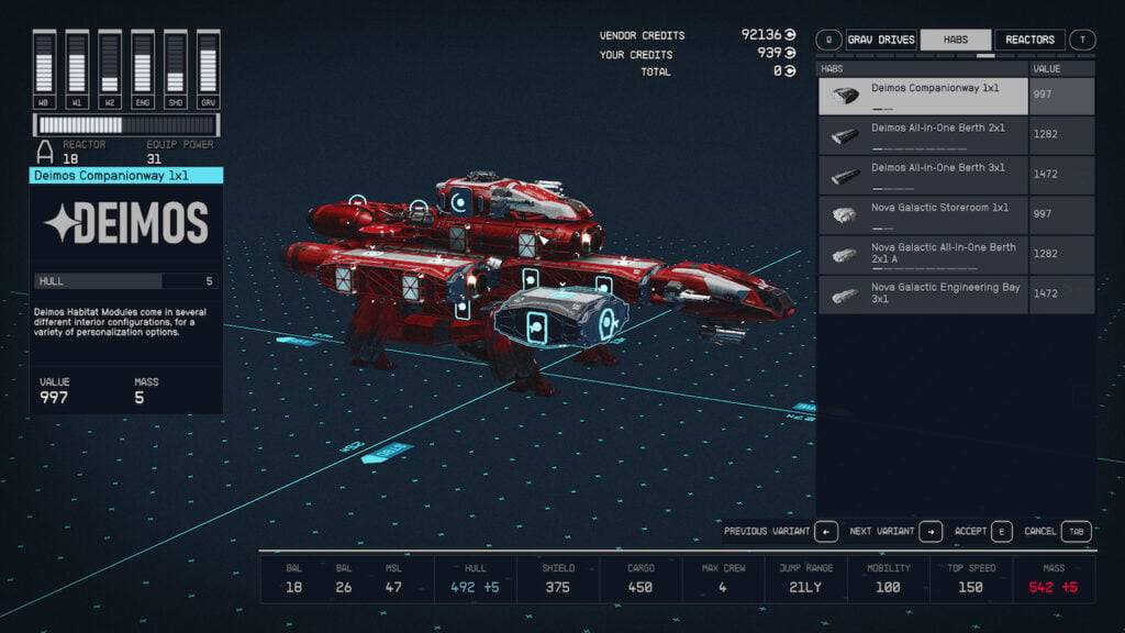 Starfield Ship Builder Habs Explained