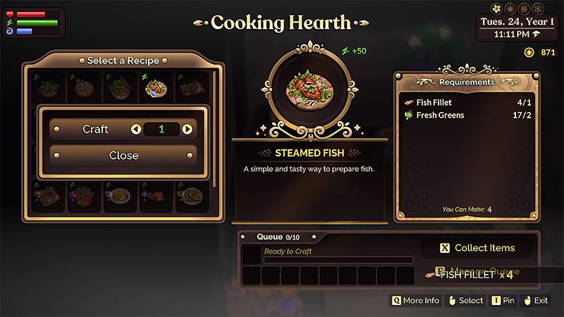 Steamed Fish Recipe in Fae Farm