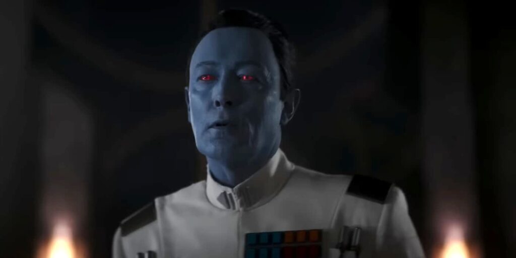 Lars Mikkelsen playing Grand Admiral Thrawn in Ahsoka